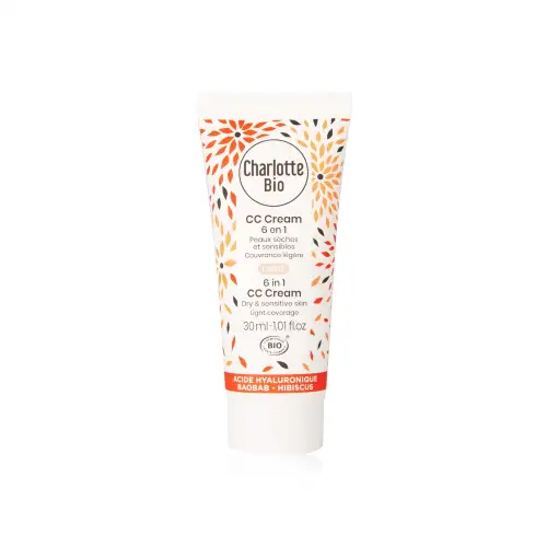 CC Cream bio 6in1 pentru piele uscata si sensibila Light, 30ml, Charlotte Bio
