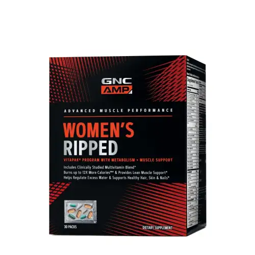 Complex de multivitamine pentru femei AMP Women's Ripped Program VitaPak, 30 pachetele, GNC