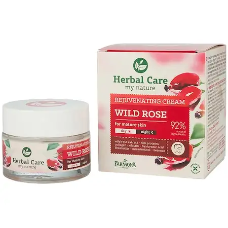 Crema antirid si fermitate cu trandafir pentru ten matur Herbal Care, 50ml, Farmona