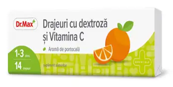 Dr.Max Drajeuri cu dextroza si vitamina C​, 14 drajeuri