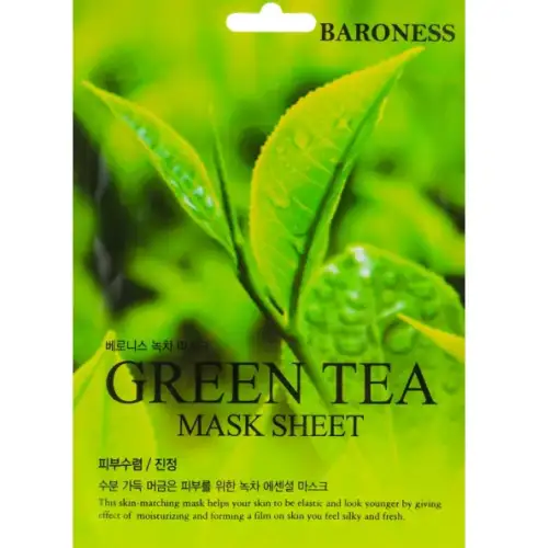 Masca de fata pentru improspatare si curatare cu extract de ceai verde, 21g, Baroness