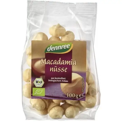 Nuci macadamia bio, 100g, Dennree