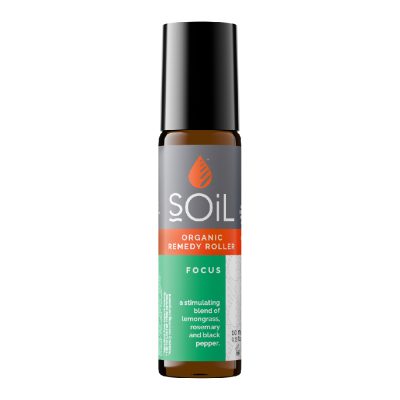 Roll-on cu uleiuri esentiale pure organice Ecocert concentrare Focus, 10ml, Soil