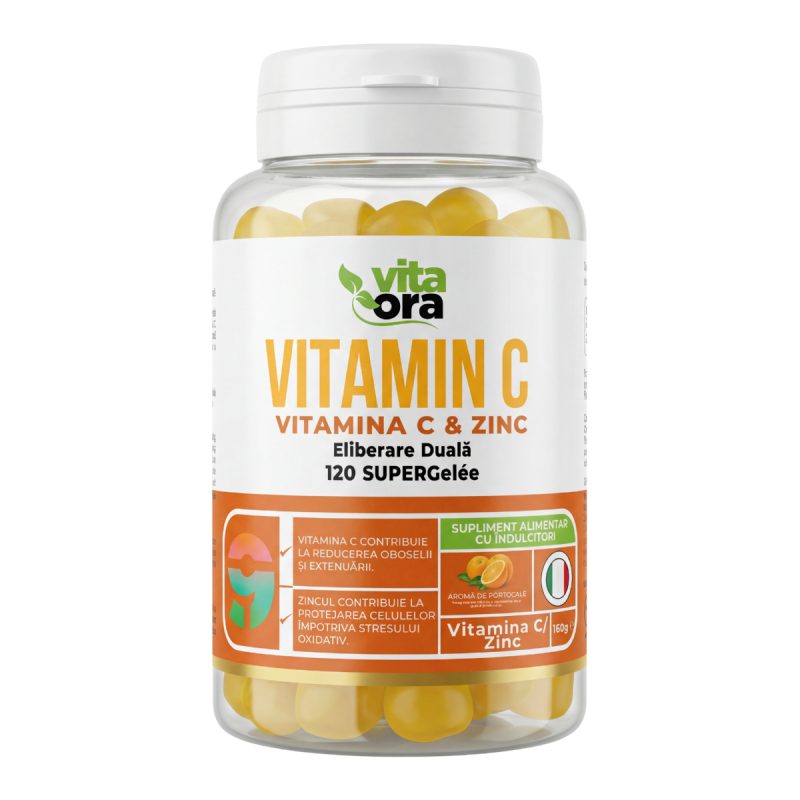 Vitamina C & Zinc pentru adulti, 120 jeleuri, Vita Ora